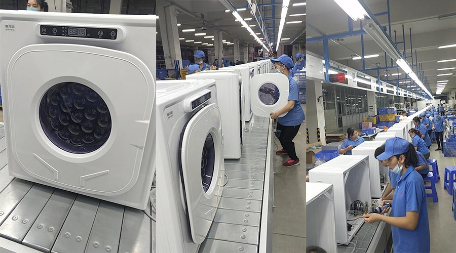 現(xiàn)場圖示！家用干衣機工廠生產線組成